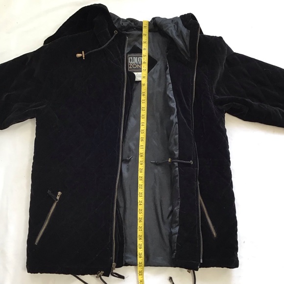 Climate Zone Women's Black Hooded Quilted Puffy Cold Season Jacket Coat SZ M - Picture 11 of 12